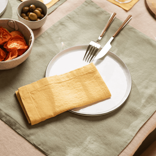 4x Sage Placemats Bundle - Linen Tales Global 3