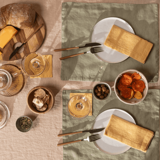 4x Sage Placemats Bundle - Linen Tales Global 1