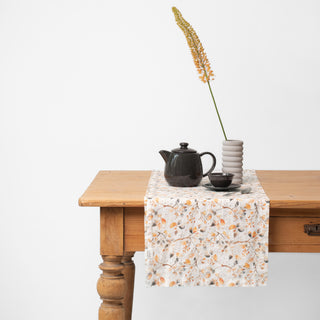 Fall Watercolor Linen Table Runner 