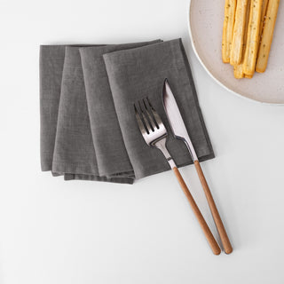 Zero Waste Stone Linen Napkins Set of 4 1