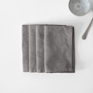 Zero Waste Stone Linen Napkins Set of 4 2