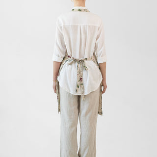 Winter Berries on Light Natural Linen Daily Apron 3