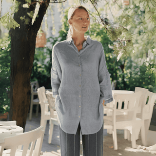 Allure Linen Oregano Shirt - Linen Tales 