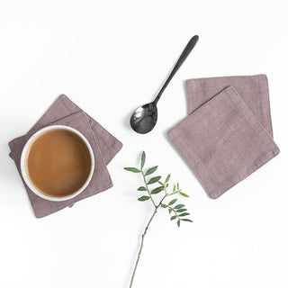 Ashes of Roses Linen Coasters Set of 4 - Linen Tales 