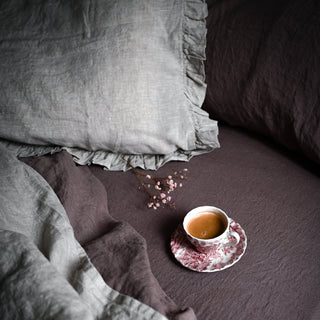 Ashes of Roses Linen Fitted Sheet - Linen Tales 4
