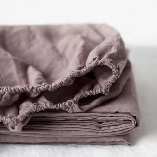 Ashes of Roses Linen Fitted Sheet - Linen Tales 