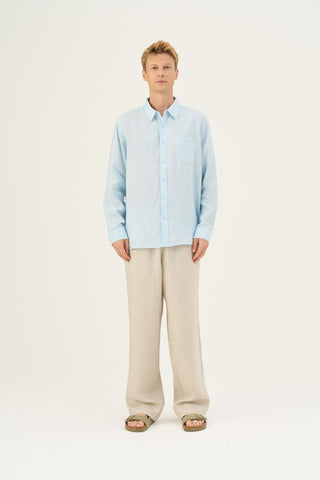 Baby Blue Linen Larch Shirt - Linen Tales Global 2