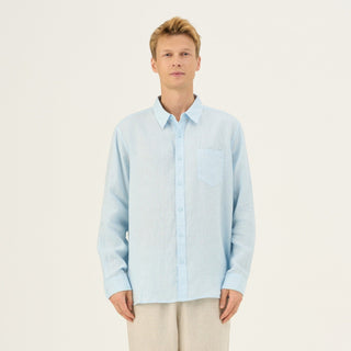 Baby Blue Linen Larch Shirt - Linen Tales Global 1