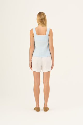 Baby Blue Linen Polka Top - Linen Tales Global 4