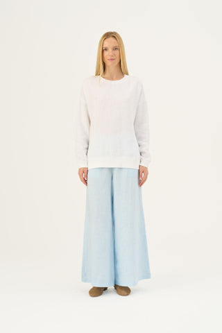 Baby Blue Linen Zayn Trousers - Linen Tales Global 