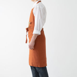 Baked Clay Linen Chef Apron - Linen Tales 