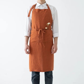 Baked Clay Linen Chef Apron - Linen Tales 