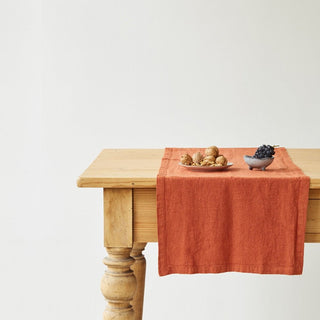 Baked Clay Linen Table Runner - Linen Tales 