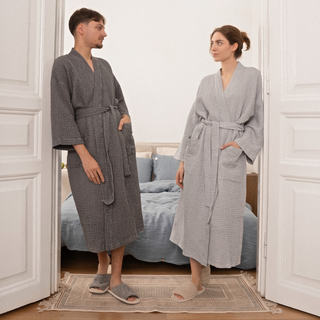 Matching Waffle Bathrobes for Couples 