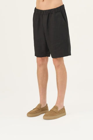 Black Linen Amabilis Shorts - Linen Tales Global 5