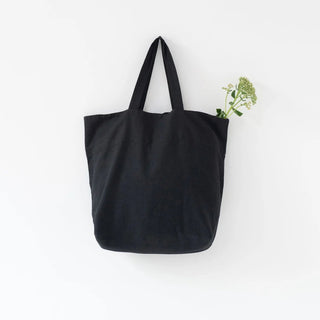 Black Linen Big Bag - Linen Tales 