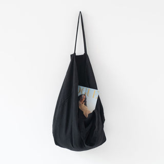 Black Linen Big Bag - Linen Tales 