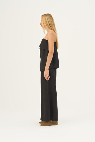 Black Linen Candela Top - Linen Tales Global 3