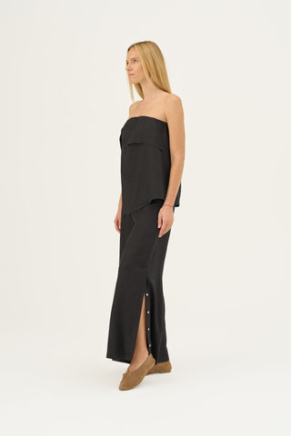 Black Linen Candela Top - Linen Tales Global 6