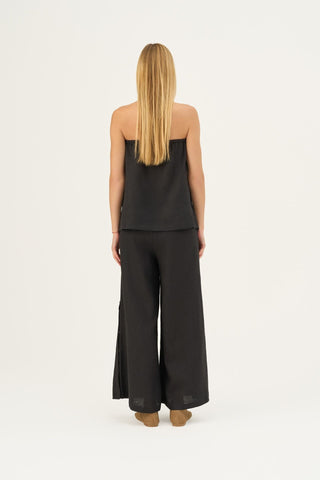 Black Linen Candela Top - Linen Tales Global 4