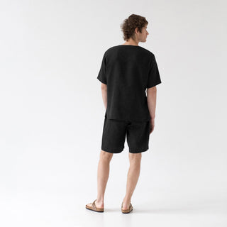 Black Linen Fern Pyjama Set - Linen Tales 3