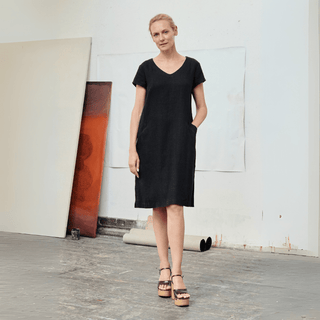 Black Linen Goldenrod Dress - Linen Tales 