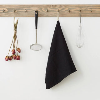 Black Linen Kitchen Towel - Linen Tales 