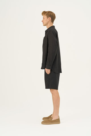 Black Linen Larch Shirt - Linen Tales Global 4