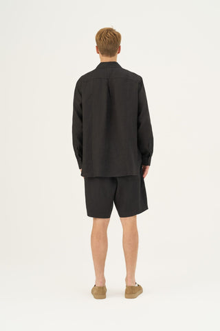 Black Linen Larch Shirt - Linen Tales Global 5