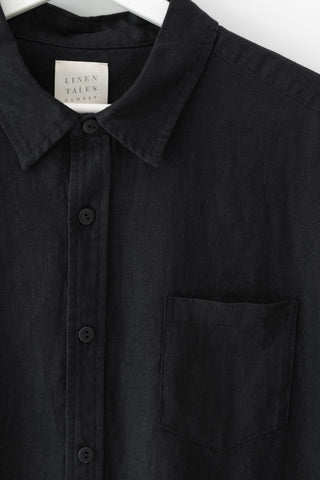 Black Linen Larch Shirt - Linen Tales Global 8