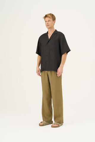 Black Linen Libertas Shirt - Linen Tales Global 2