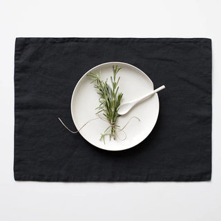 Black Linen Placemat - Linen Tales 