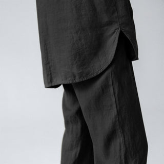Black Linen Primrose Loungewear Set - Linen Tales 