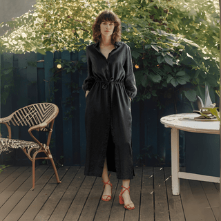 Black Linen Rhapsody Dress - Linen Tales 