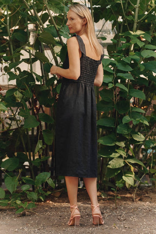Black Linen Rumba Dress - Linen Tales 
