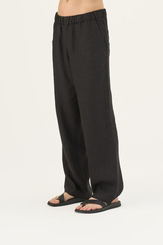 Black Linen Sensus Trousers - Linen Tales Global 4