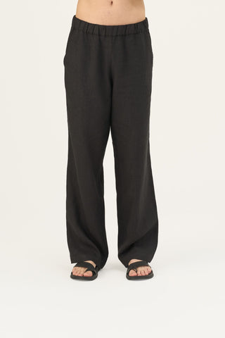 Black Linen Sensus Trousers - Linen Tales Global 3