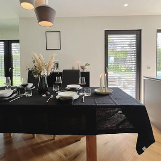 Black Linen Tablecloth - Linen Tales 