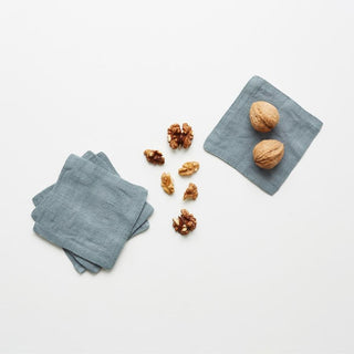 Blue Fog Linen Coasters Set of 4 - Linen Tales 1