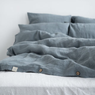 Blue Fog Linen Duvet Cover Set - Linen Tales 
