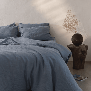 Blue Fog Linen Duvet Cover Set - Linen Tales 