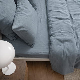 Blue Fog Linen Duvet Cover Set - Linen Tales 4