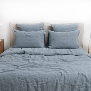 Blue Fog Linen Duvet Cover Set - Linen Tales 3