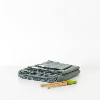 Blue Fog Linen Fine Waffle Towel - Linen Tales 