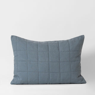 Blue Fog Linen Quilted Pillow Sham - Linen Tales 1