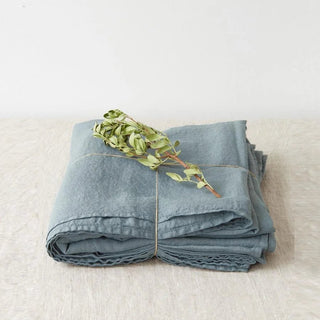 Blue Fog Linen Flat Sheet - Linen Tales 