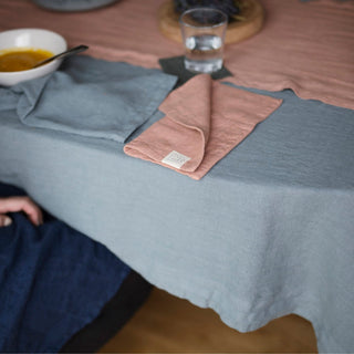 Blue Fog Linen Tablecloth - Linen Tales 4