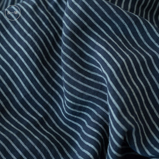 Blue Stripe Linen Duvet Cover - Linen Tales 3