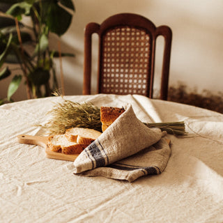 Blue Stripe Vintage Linen Kitchen Towel - Linen Tales 