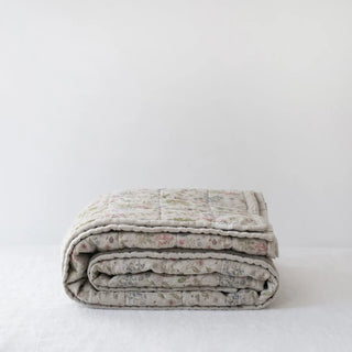 Botany 2 & Melange Linen Quilted Blanket - Linen Tales 